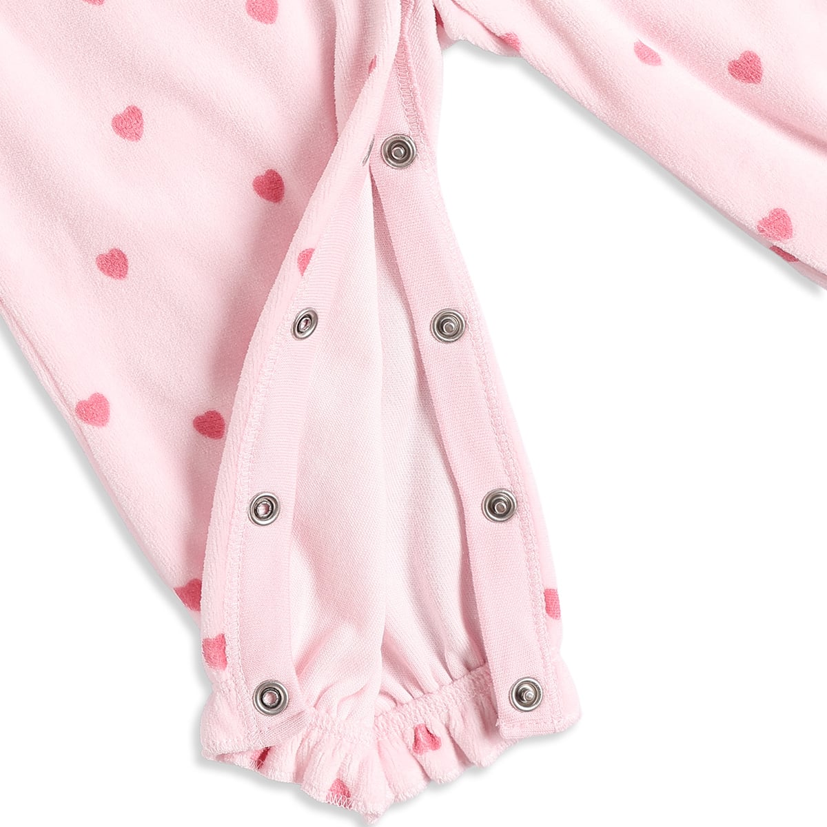 Baby Girls Pink Cotton Blend Heart Printed Romper With Cap Pack of 1 Regular Fit Casual Wear