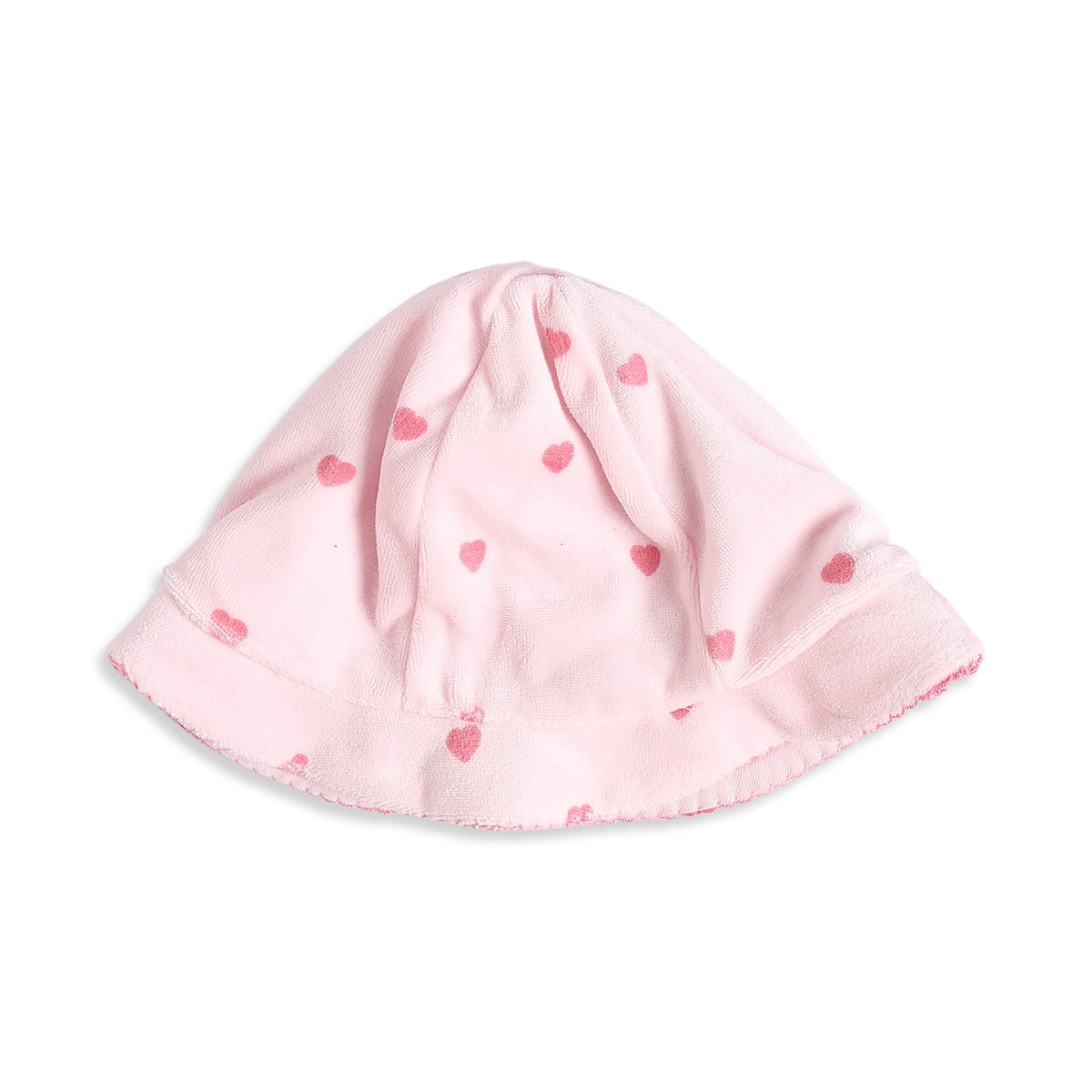 Baby Girls Pink Cotton Blend Heart Printed Romper With Cap Pack of 1 Regular Fit Casual Wear