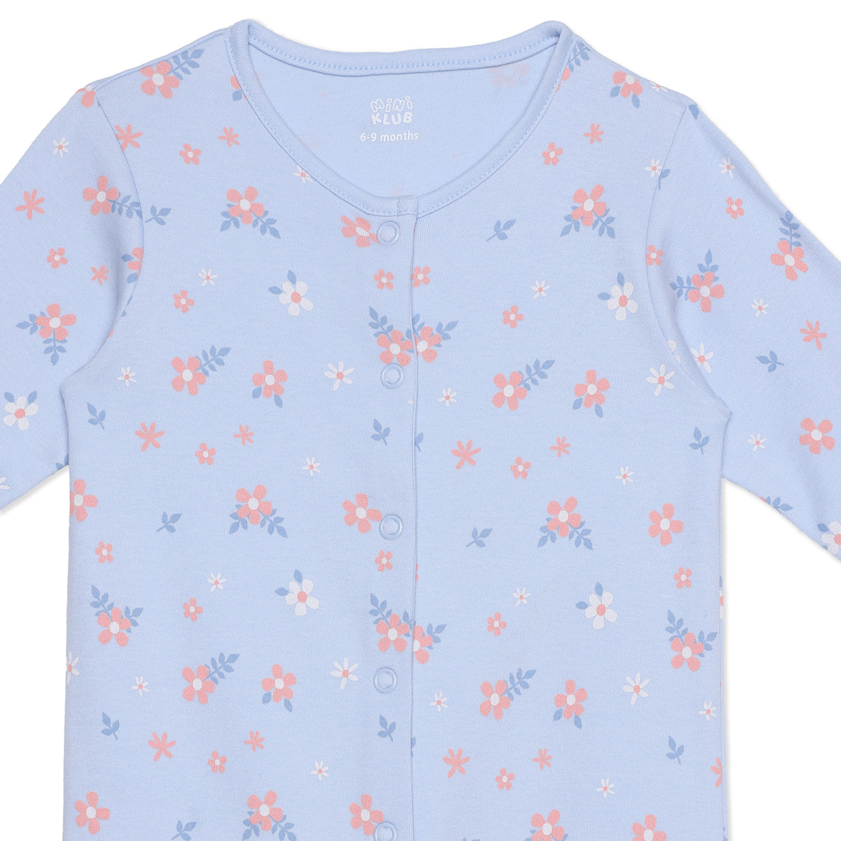 Baby Girls Pink and Blue Cotton Rompers Pack of 2 Regular Fit Casual Wear