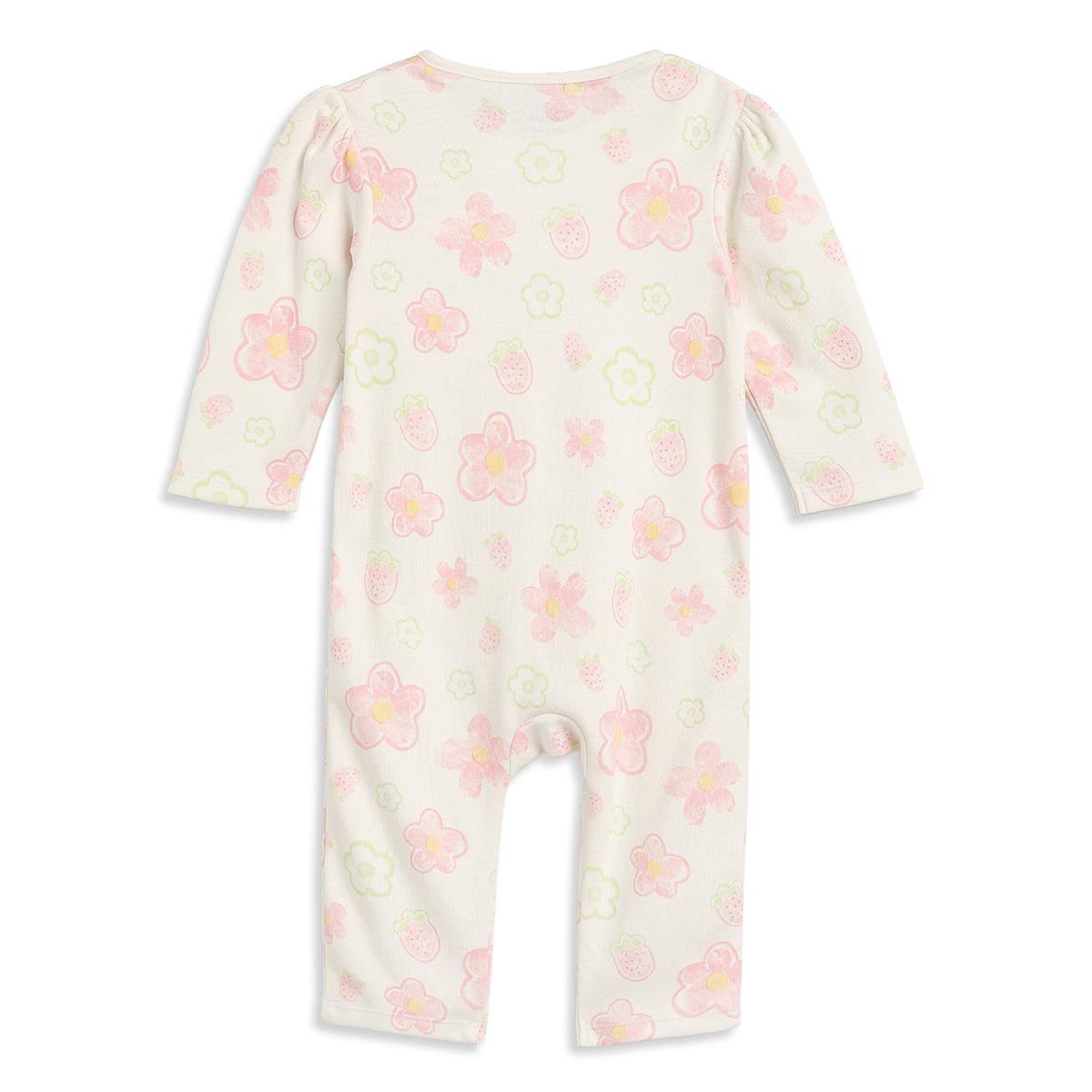 Baby Girls Off White Cotton Sleepsuit with Hat Regular Fit Casual Sleepsuit Set
