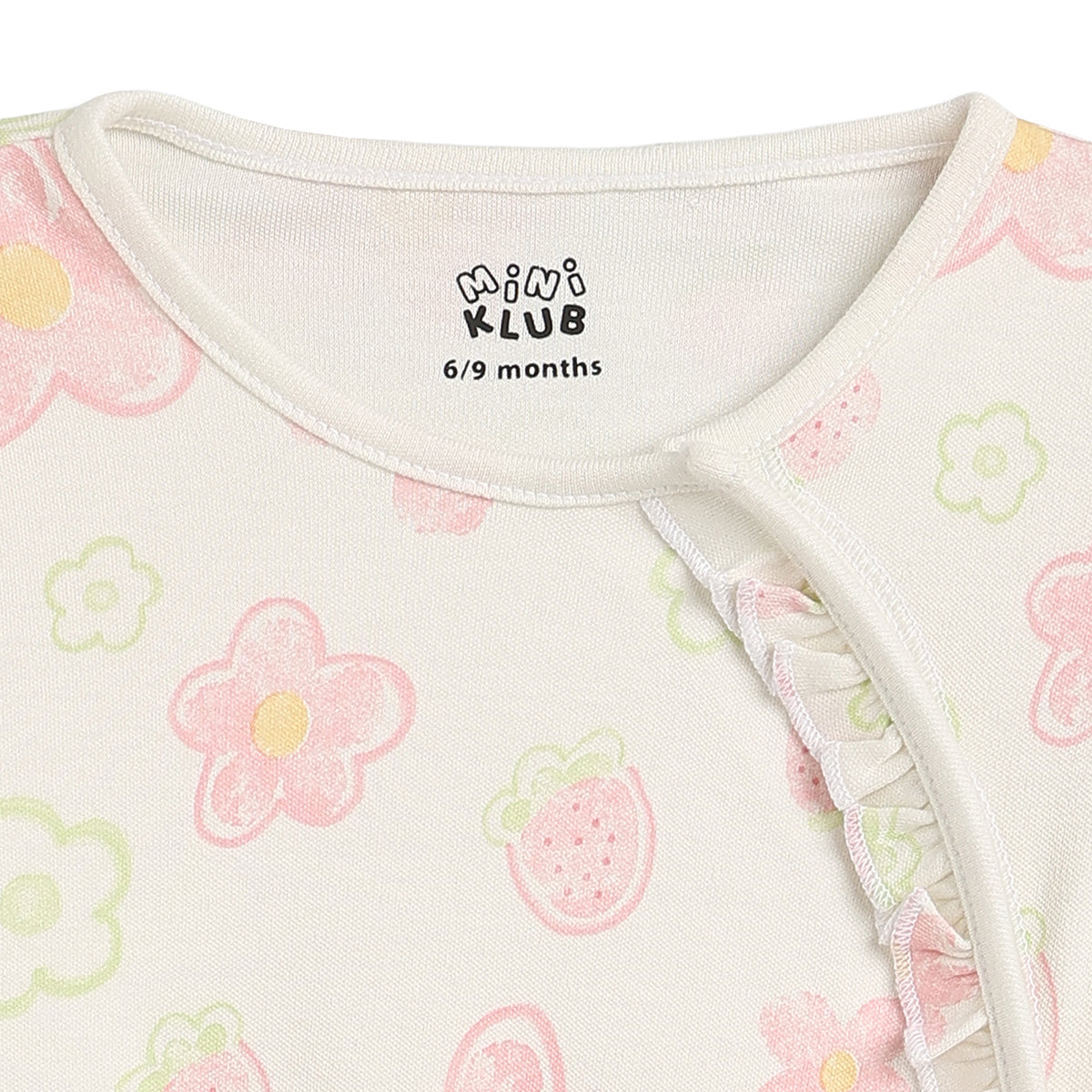 Baby Girls Off White Cotton Sleepsuit with Hat Regular Fit Casual Sleepsuit Set