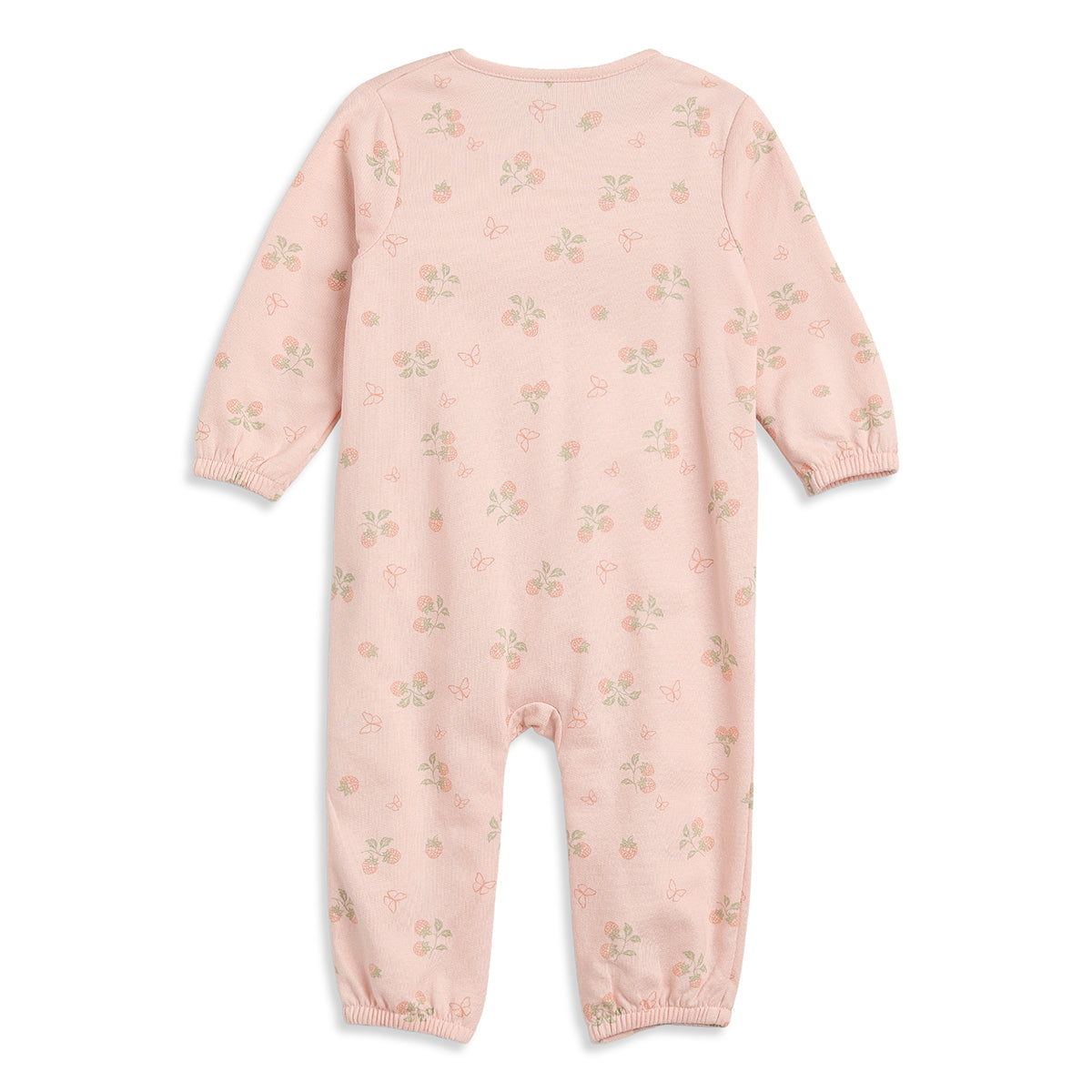 Baby Girls Peach Cotton Sleepsuit with Hat Regular Fit.