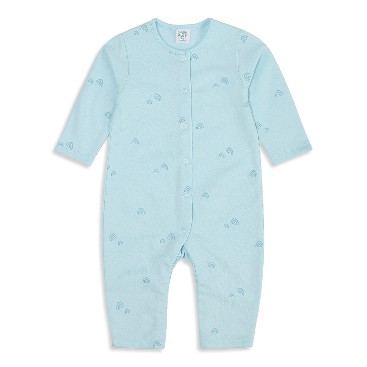 Baby Girls Blue and Cream Cotton Rompers Pack of 2 Printed Full Sleeve Regular Fit Casual Wear