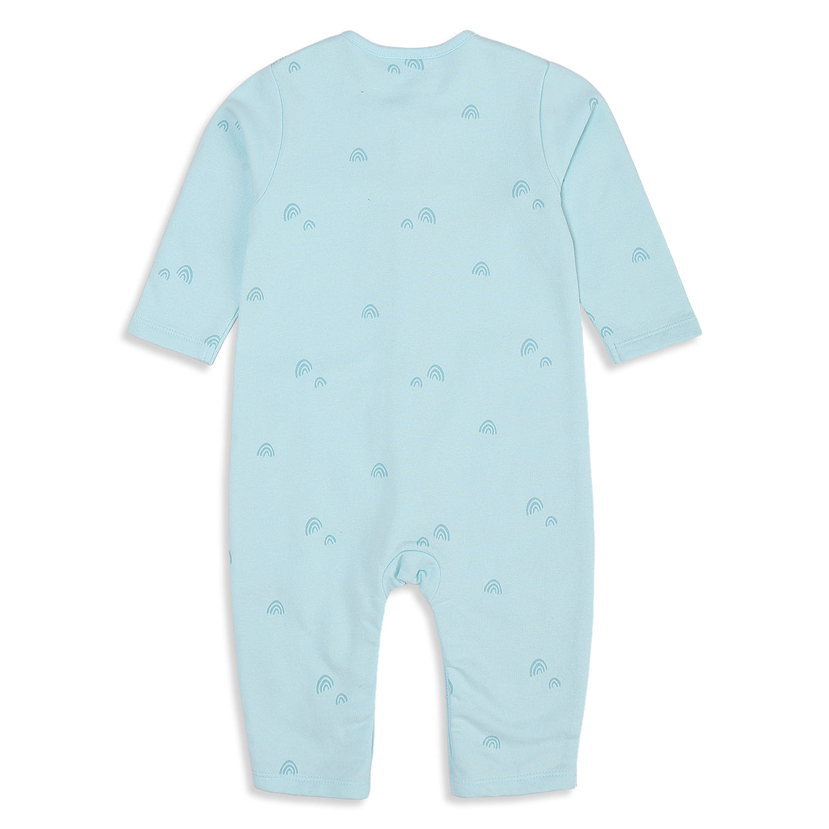 Baby Girls Blue and Cream Cotton Rompers Pack of 2 Printed Full Sleeve Regular Fit Casual Wear