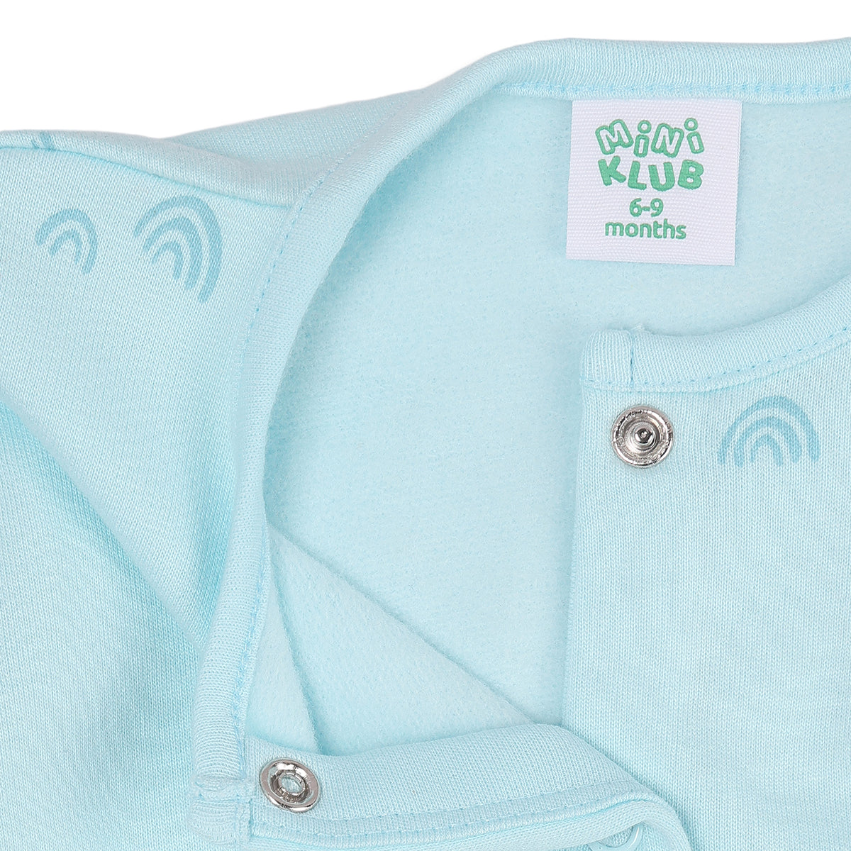 Baby Girls Blue and Cream Cotton Rompers Pack of 2 Printed Full Sleeve Regular Fit Casual Wear