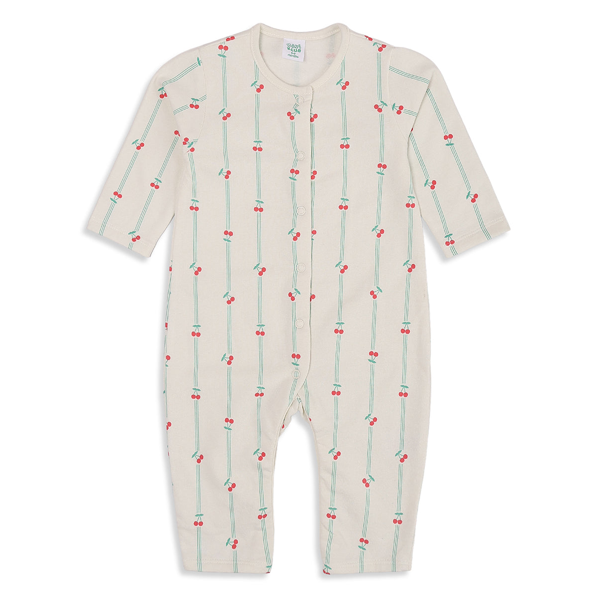 Baby Girls Blue and Cream Cotton Rompers Pack of 2 Printed Full Sleeve Regular Fit Casual Wear