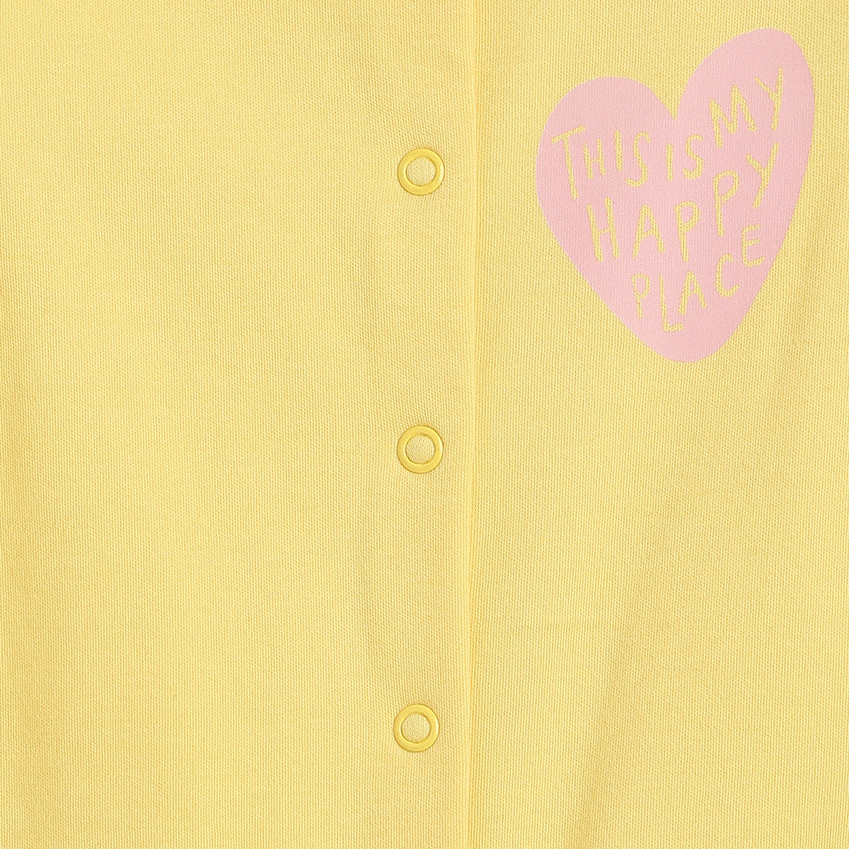 Baby Girls Yellow and Off White Cotton Sleepsuit Pack of 2 Regular Fit.