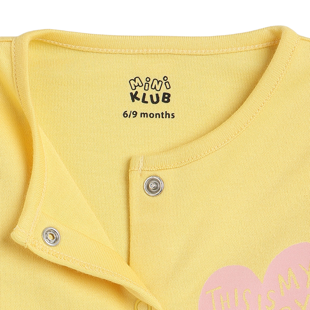 Baby Girls Yellow and Off White Cotton Sleepsuit Pack of 2 Regular Fit.
