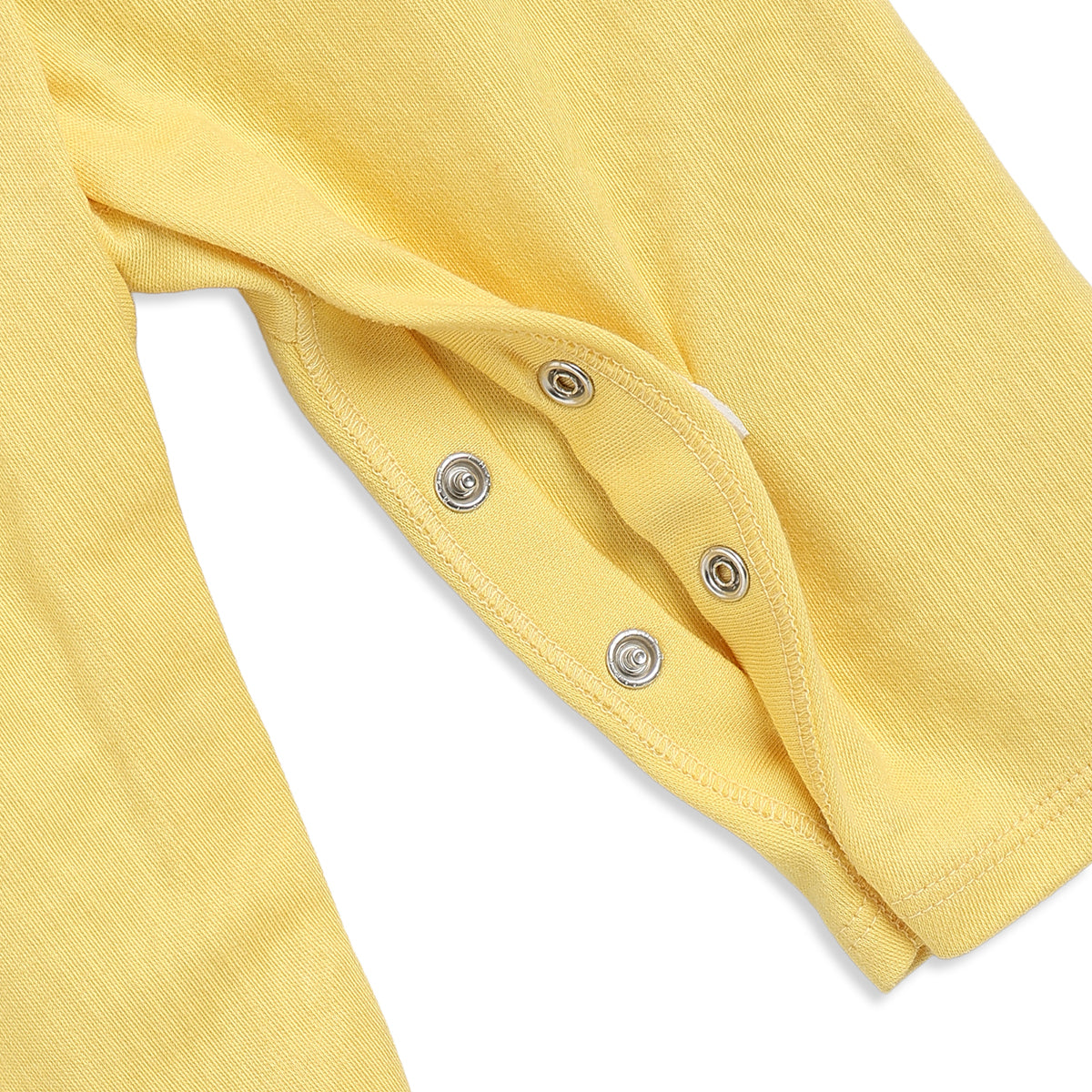 Baby Girls Yellow and Off White Cotton Sleepsuit Pack of 2 Regular Fit.