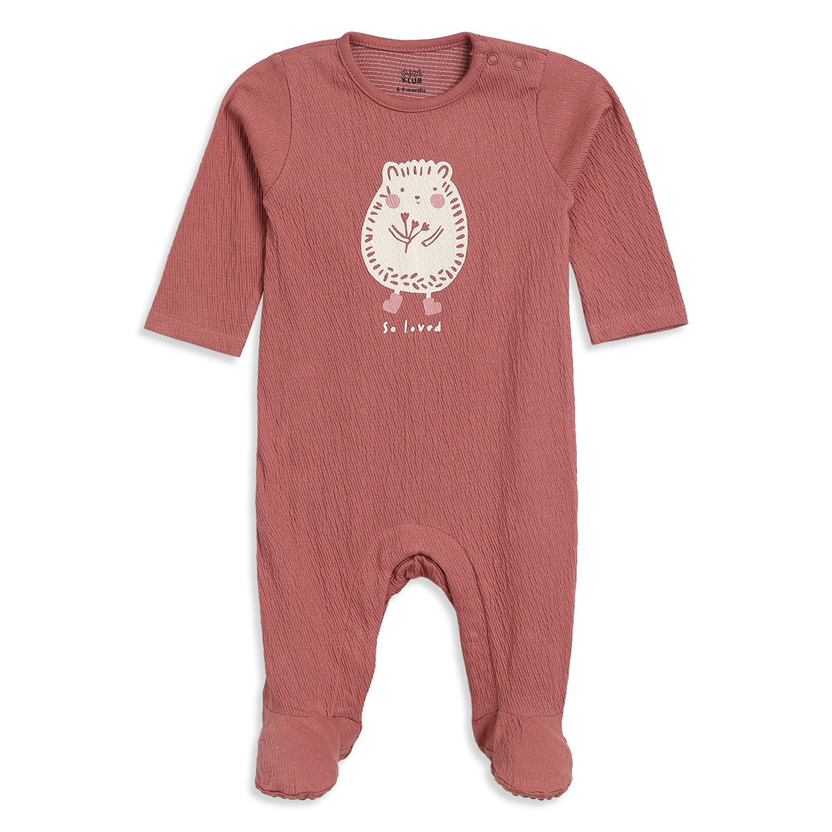 Baby Girls Cream Rust Cotton Sleepsuits Pack of 2 Regular Fit Sleepwear