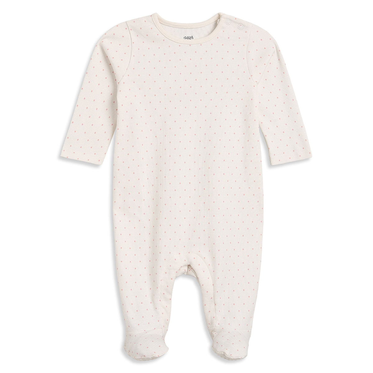 Baby Girls Cream Rust Cotton Sleepsuits Pack of 2 Regular Fit Sleepwear