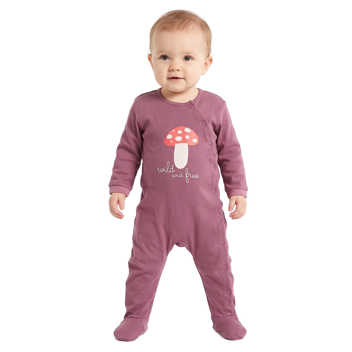 Baby Girls Mauve and Cream Sleepsuits Pack of 2 Regular Fit