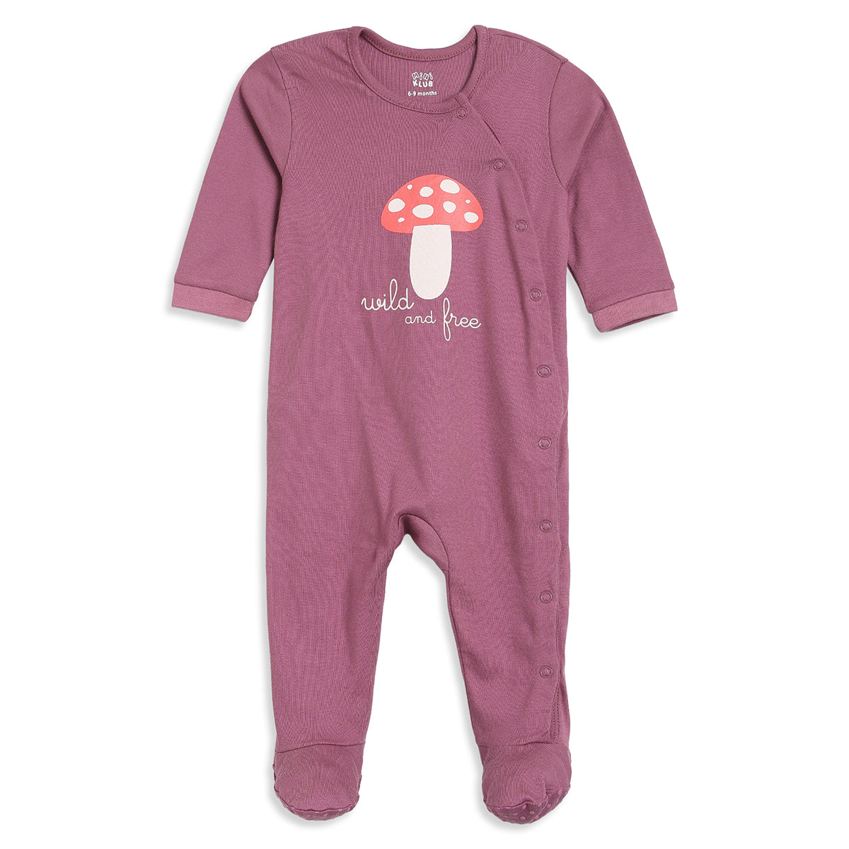 Baby Girls Mauve and Cream Sleepsuits Pack of 2 Regular Fit