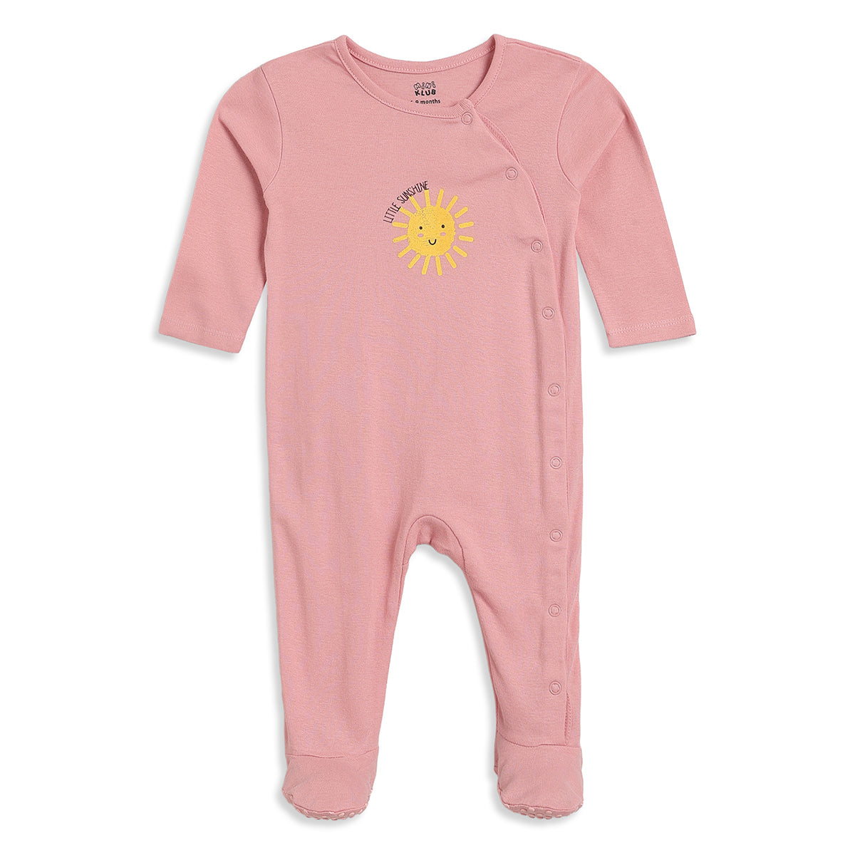 Baby Girls Yellow Pink Cotton Sleepsuits Pack of 2 Regular Fit Sleepwear