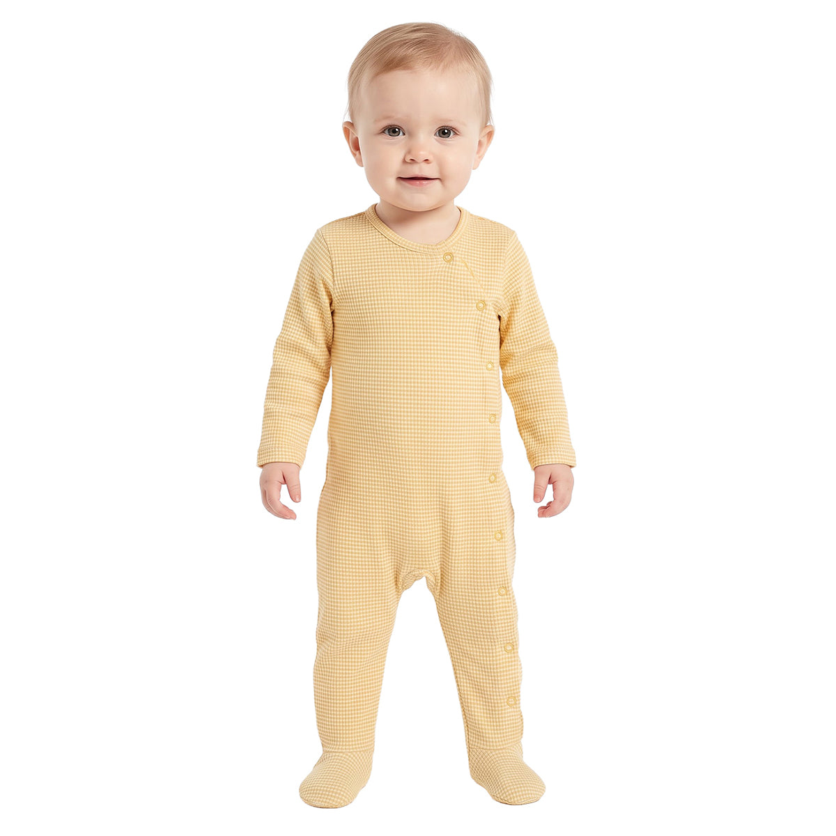 Baby Girls Yellow Pink Cotton Sleepsuits Pack of 2 Regular Fit Sleepwear
