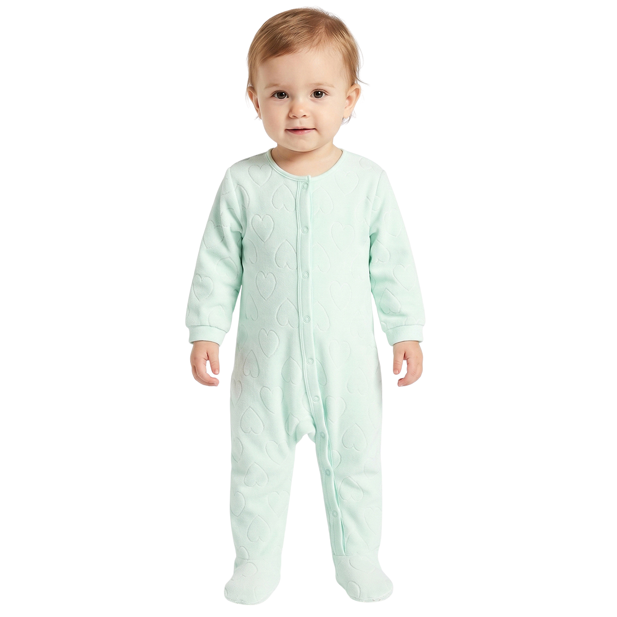 Baby Girls Mint Green Cotton Quilted Sleepsuit Regular Fit