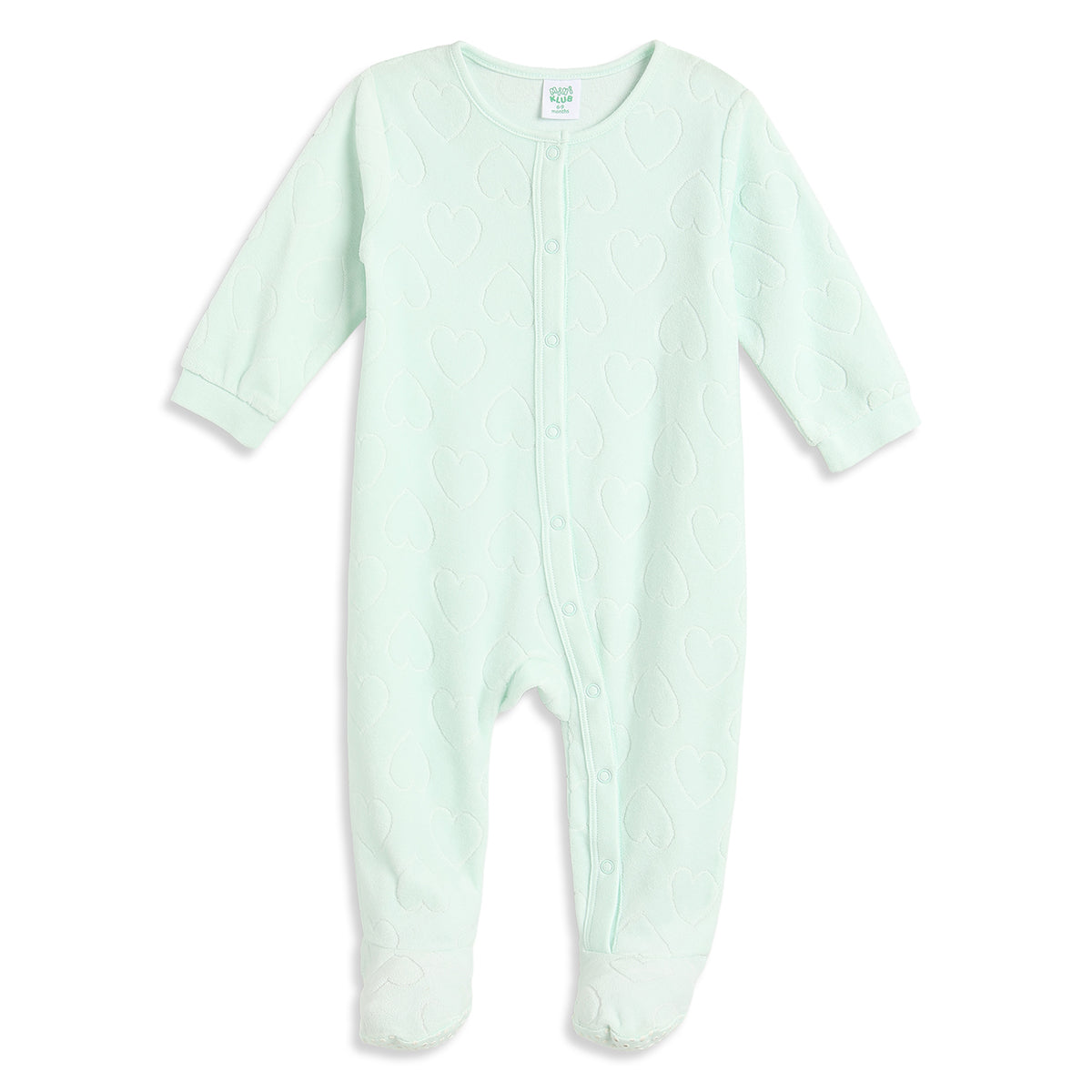 Baby Girls Mint Green Cotton Quilted Sleepsuit Regular Fit.