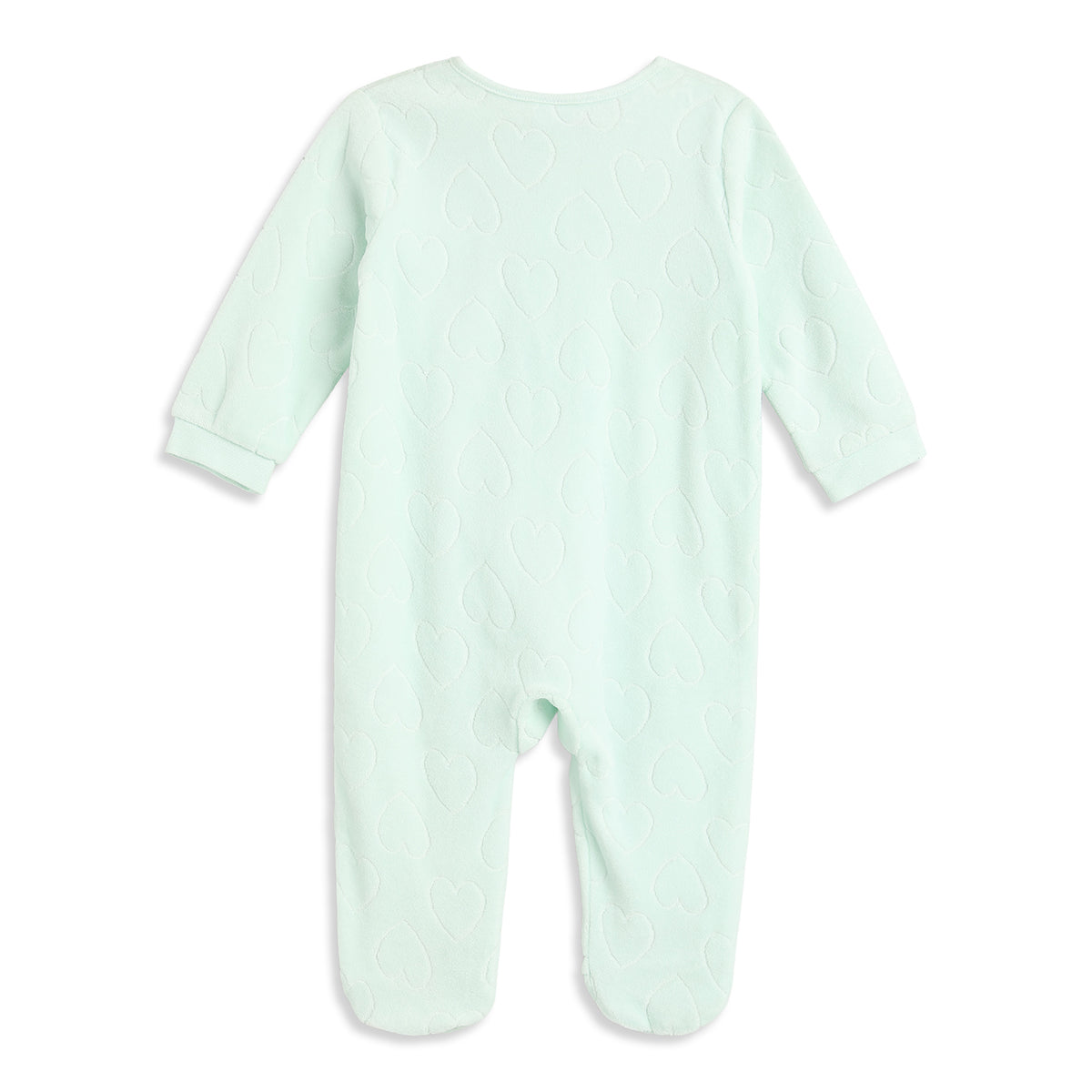 Baby Girls Mint Green Cotton Quilted Sleepsuit Regular Fit.
