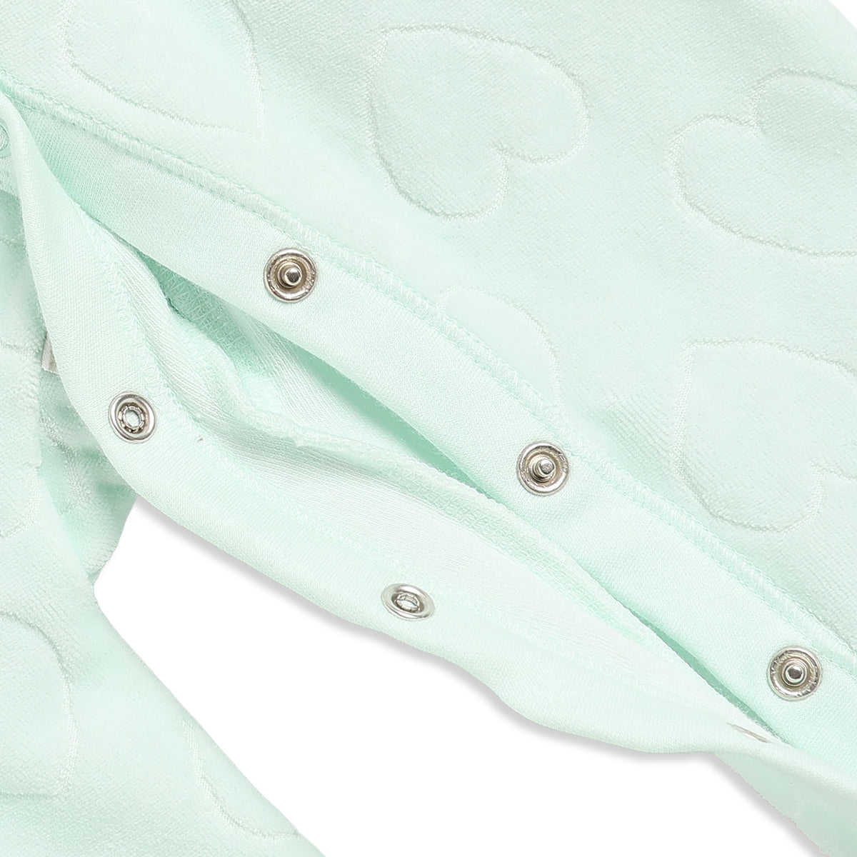 Baby Girls Mint Green Cotton Quilted Sleepsuit Regular Fit.