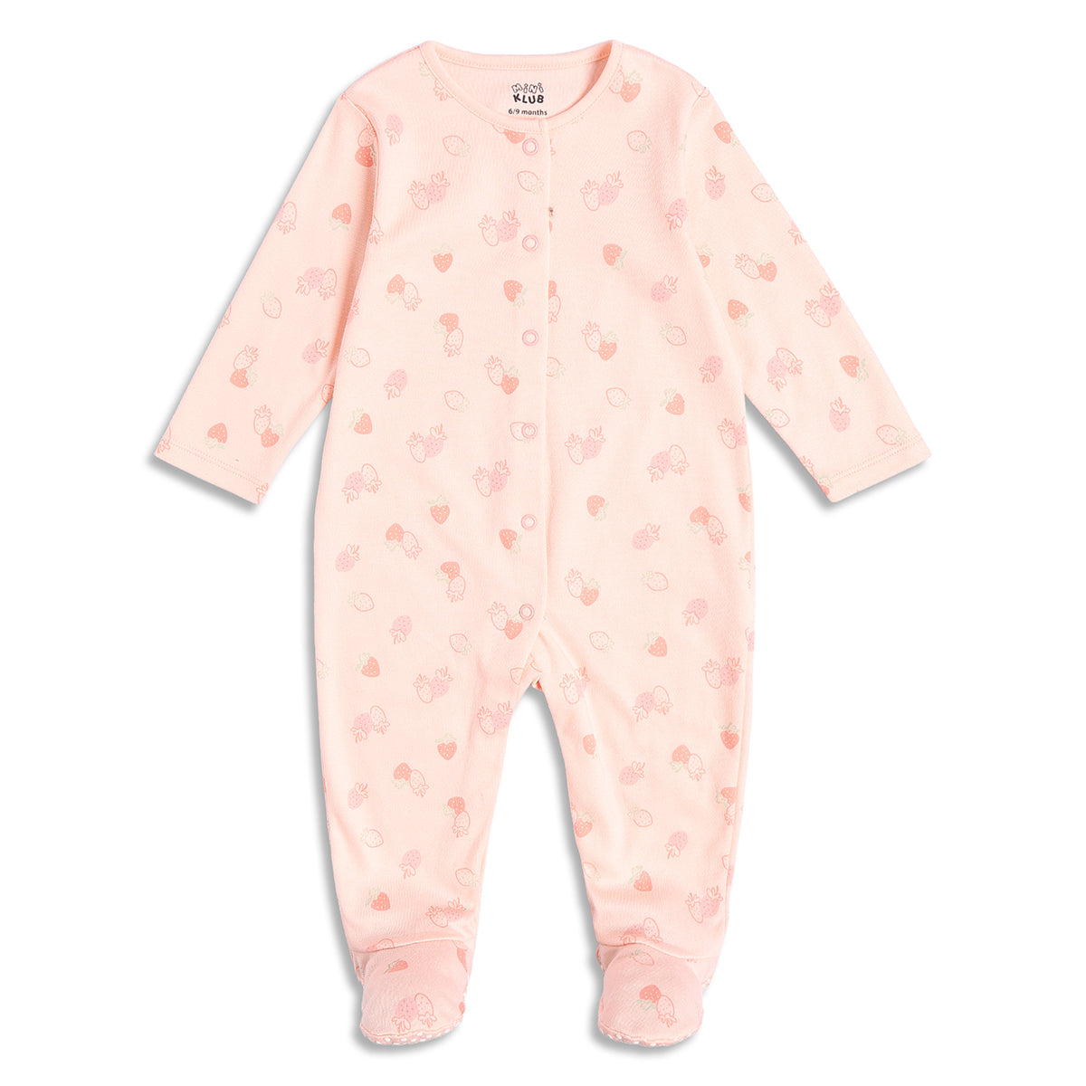 Baby Girls Pink and Yellow Cotton Sleepsuit Pack of 2 Regular Fit.