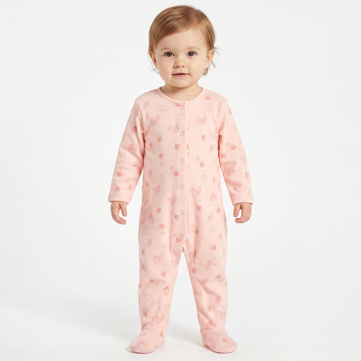 Baby Girls Pink and Yellow Cotton Sleepsuit Pack of 2 Regular Fit.