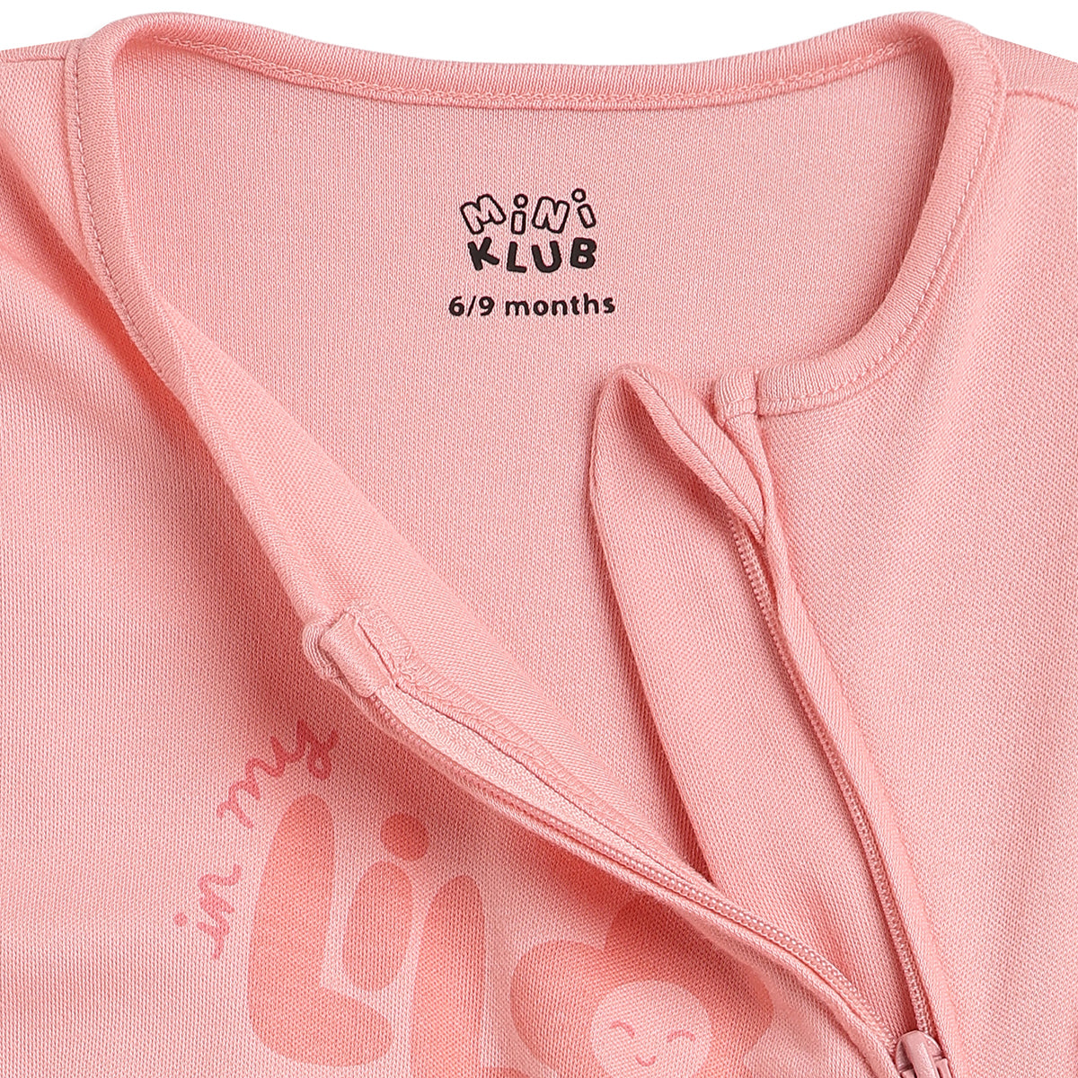 Baby Girls Pink and Off White Cotton Sleepsuit Pack of 2 Regular Fit.