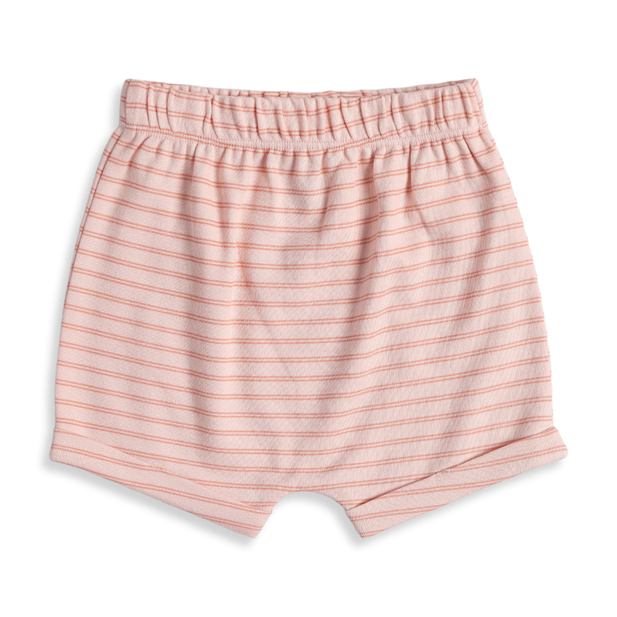 Baby Girls Peach and Light Pink Cotton Knit Shorts Pack of 2 Regular Fit.