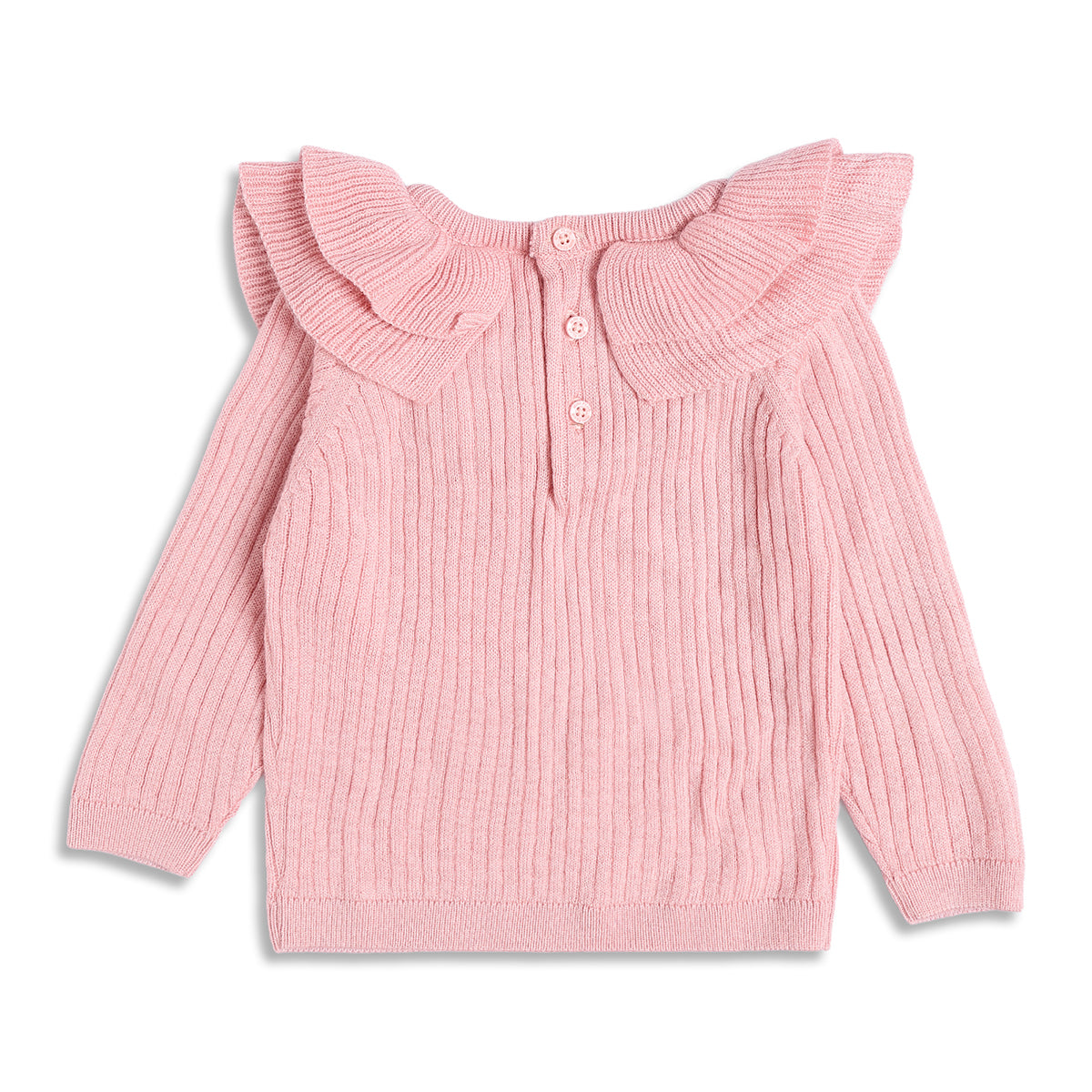 Baby Girls Light Pink Sweater Top and Bottom Set Regular Fit Winter Co-ord Set