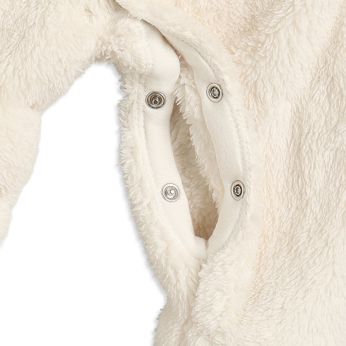 Unisex Baby Cream and Brown Plush Bear Hooded Sleepsuit Regular Fit Winter Wear