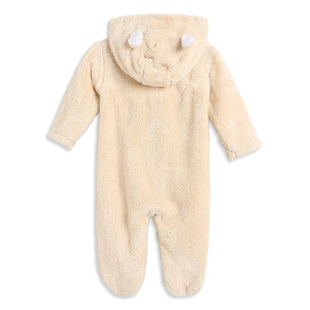 Baby Unisex Beige Polyester Hooded Sleepsuit Regular Fit Winter Sleepsuit
