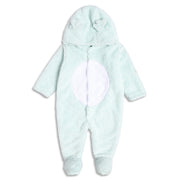 Baby Unisex Mint Green Polyester Hooded Sleepsuit Regular Fit Winter Sleepsuit