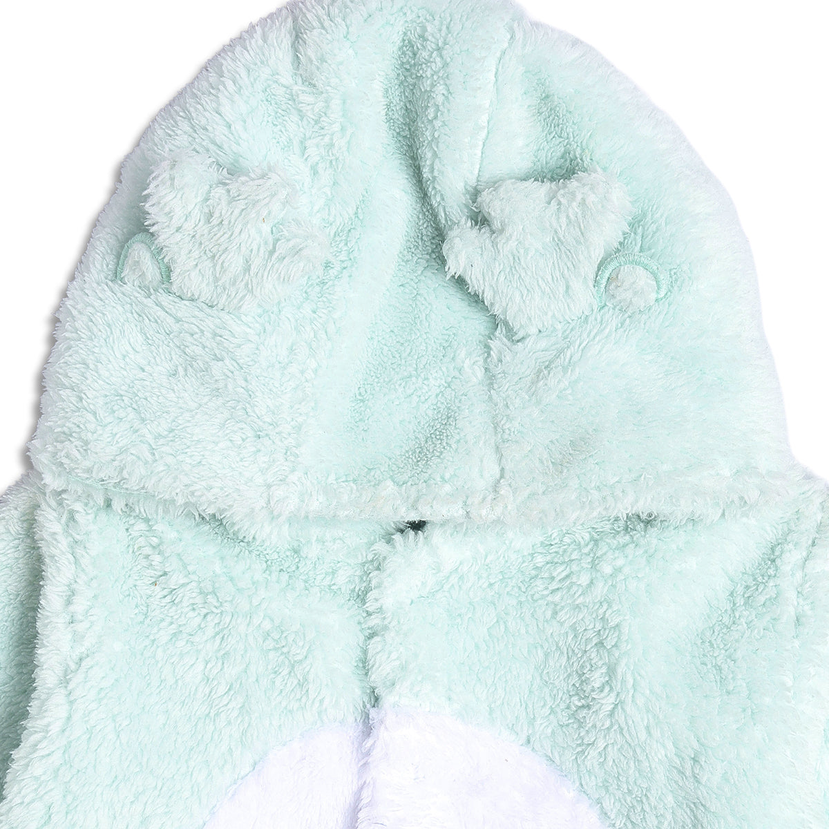 Baby Unisex Mint Green Polyester Hooded Sleepsuit Regular Fit Winter Sleepsuit