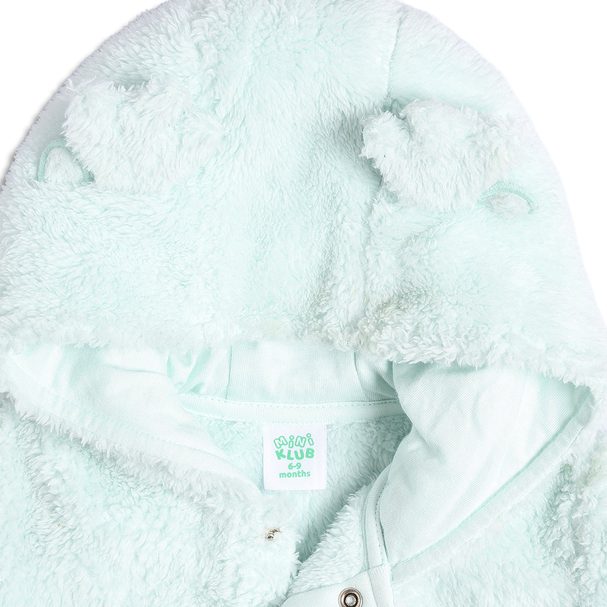 Baby Unisex Mint Green Polyester Hooded Sleepsuit Regular Fit Winter Sleepsuit