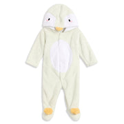 Baby Unisex Cream Polyester Hooded Penguin Sleepsuit Regular Fit Winter Sleepsuit