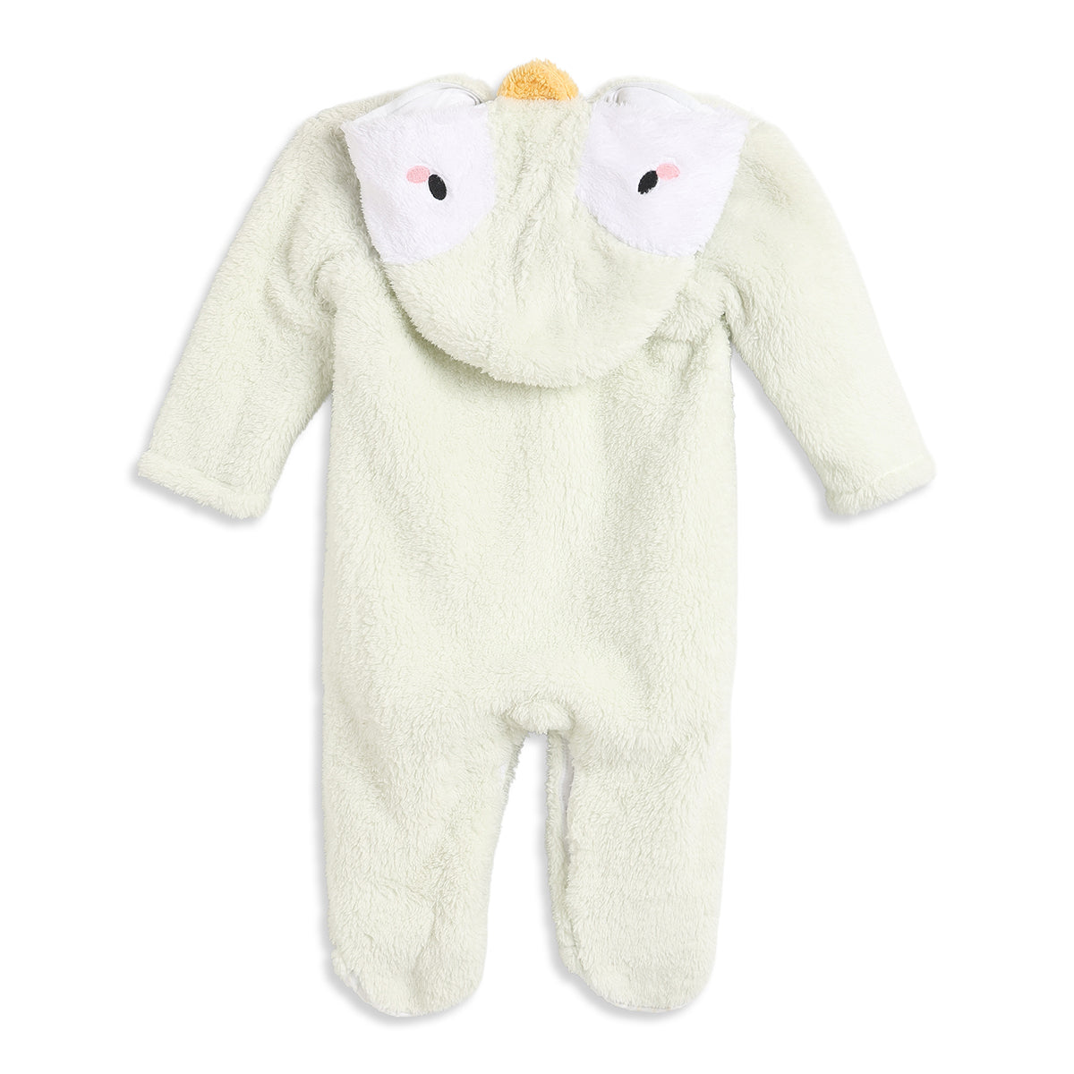 Baby Unisex Cream Polyester Hooded Penguin Sleepsuit Regular Fit Winter Sleepsuit