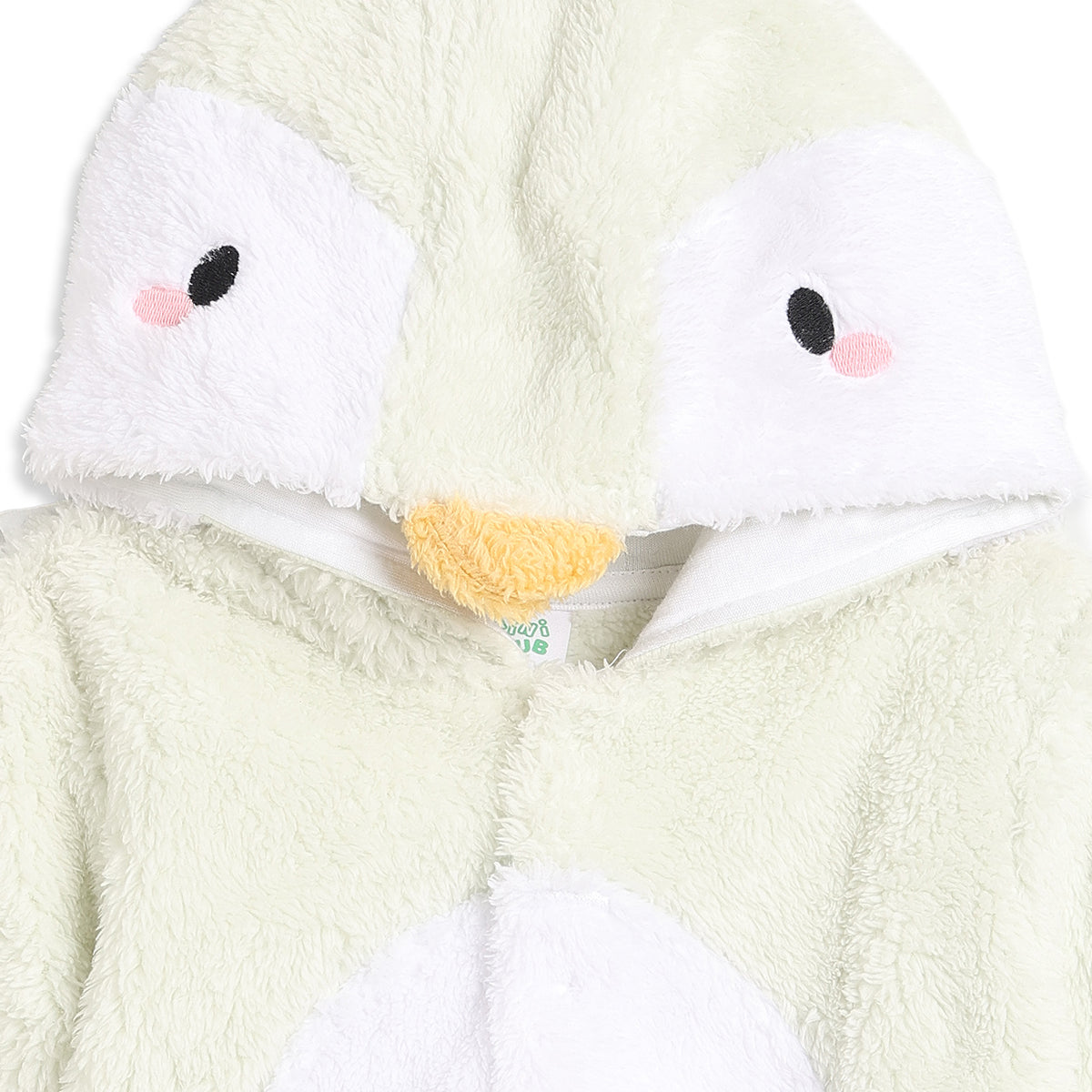 Baby Unisex Cream Polyester Hooded Penguin Sleepsuit Regular Fit Winter Sleepsuit