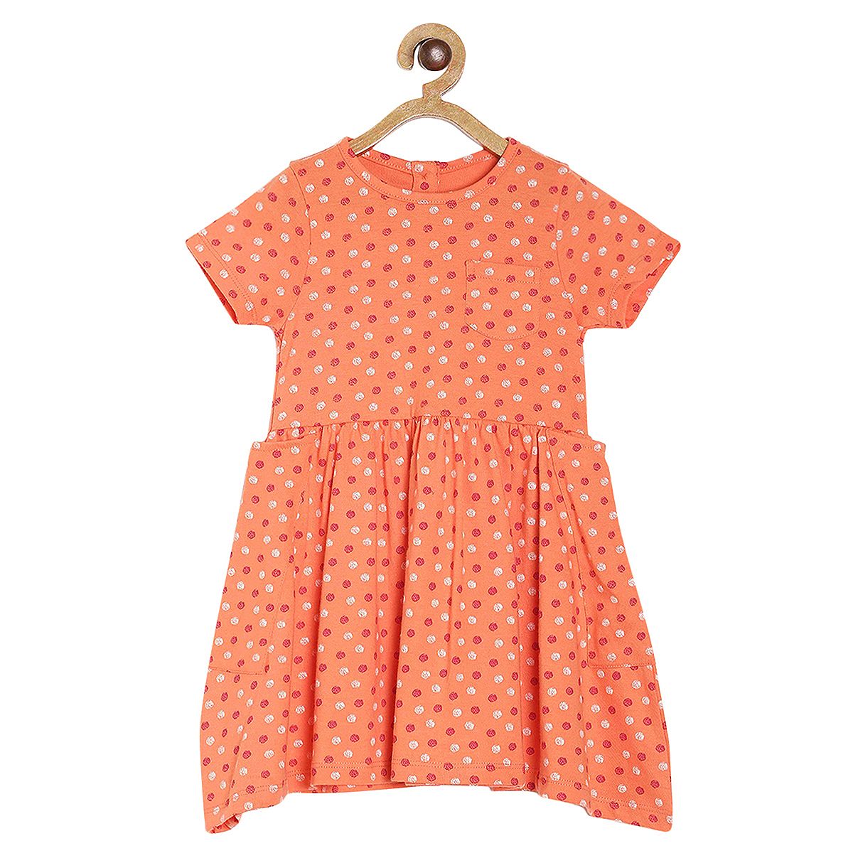 Pack of 1 knit dress - coral for 3-6 Months