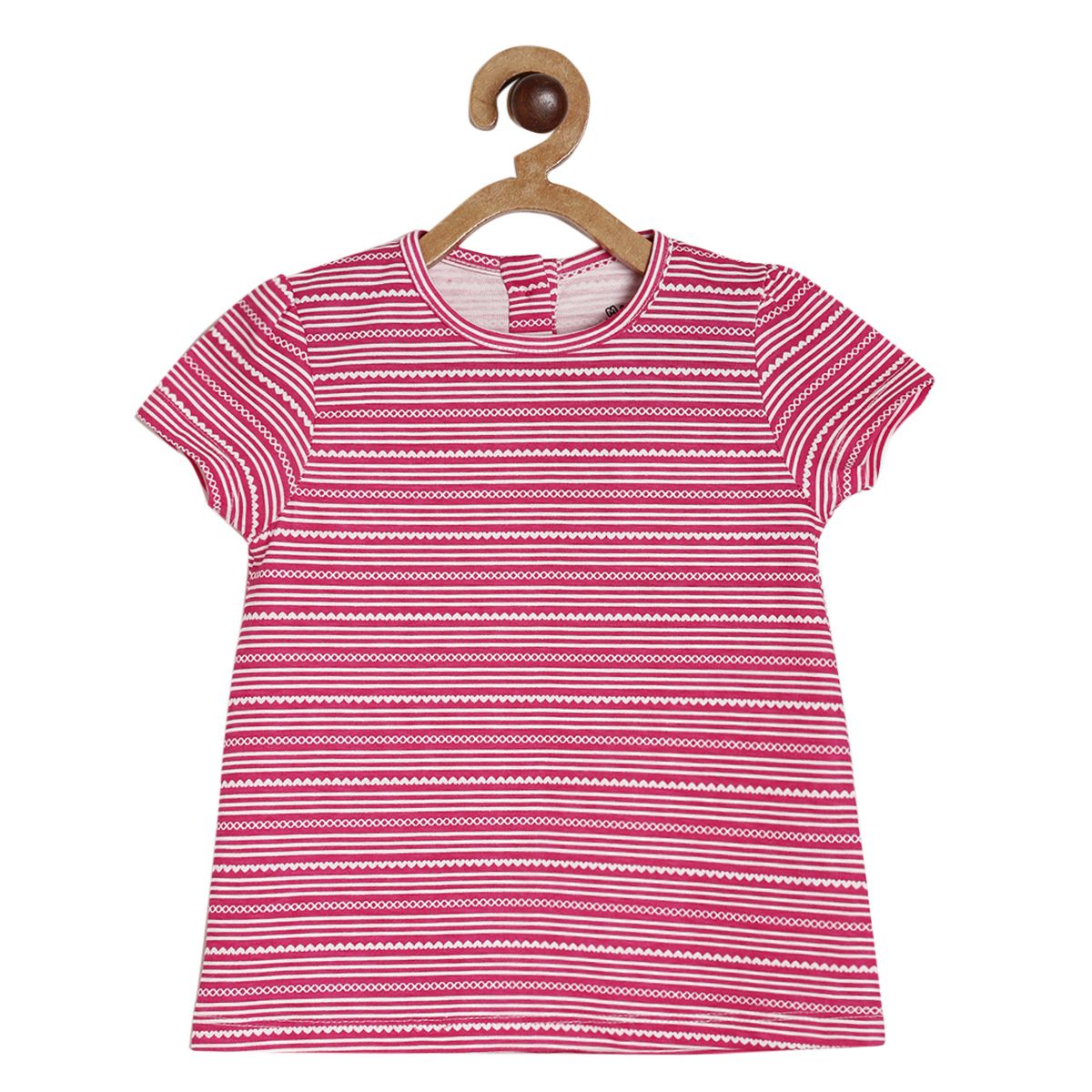 Pack of 1 knit top - pink & grey for 3-6 Months