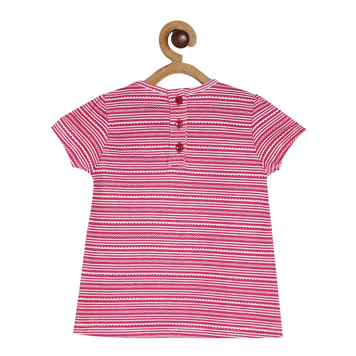 Pack of 1 knit top - pink & grey for 3-6 Months