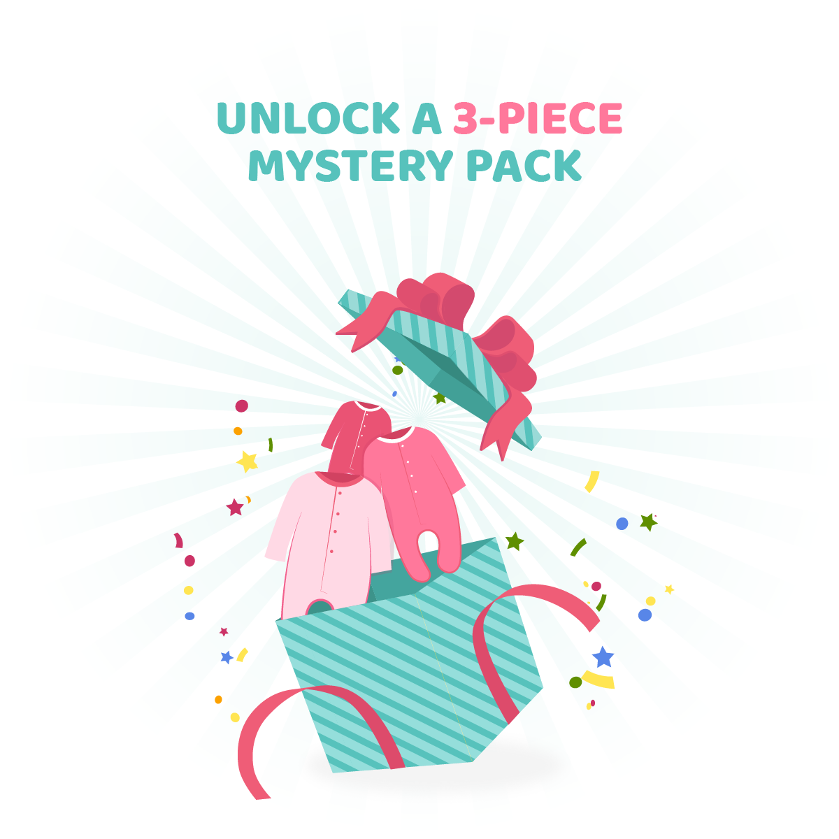 Baby Boys Pack Of 3 Body Suit Mystery Pack - 
Assorted