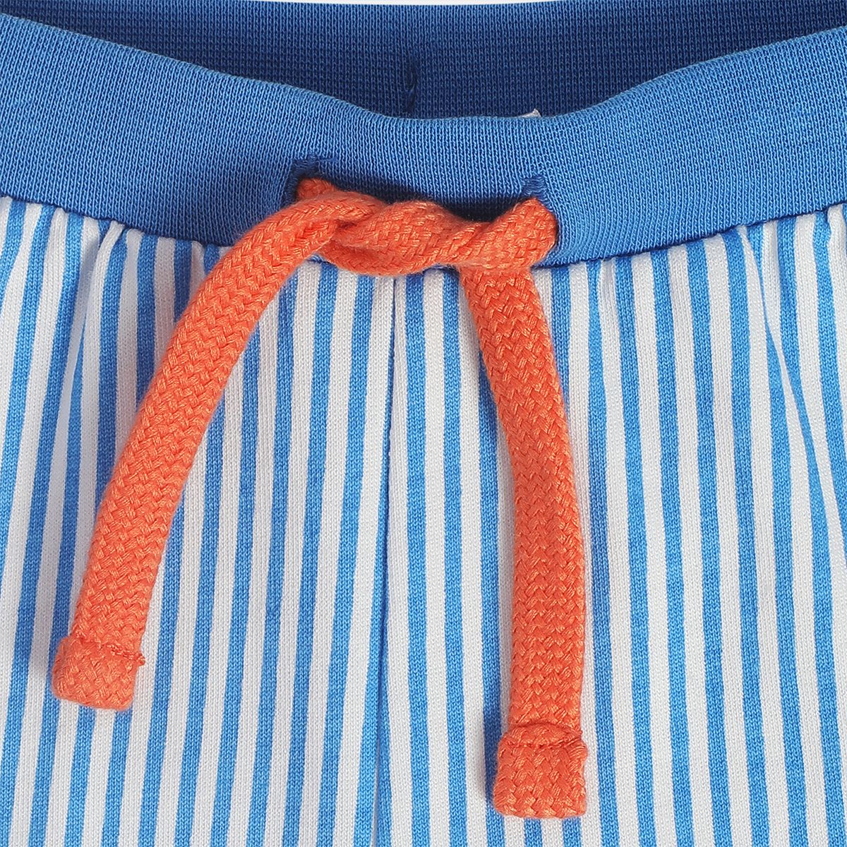 Boys Blue Adjustable Elastic Full Length Knit Bottom