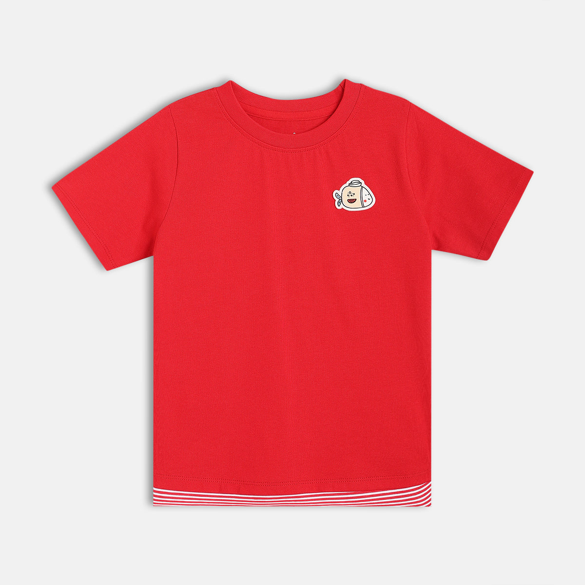 Baby Boys Solid T-Shirt and Striped Shorts Set, Red