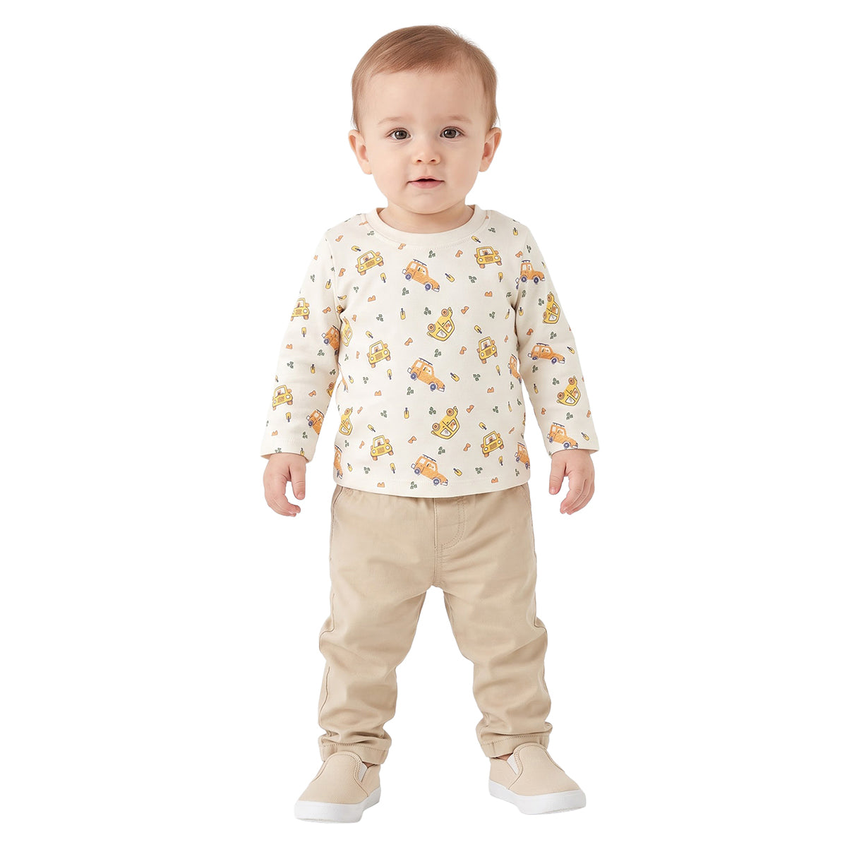 Title: Baby Boys Blue and Cream Knit T-Shirt Pack of 2 Regular Fit Casual Wear