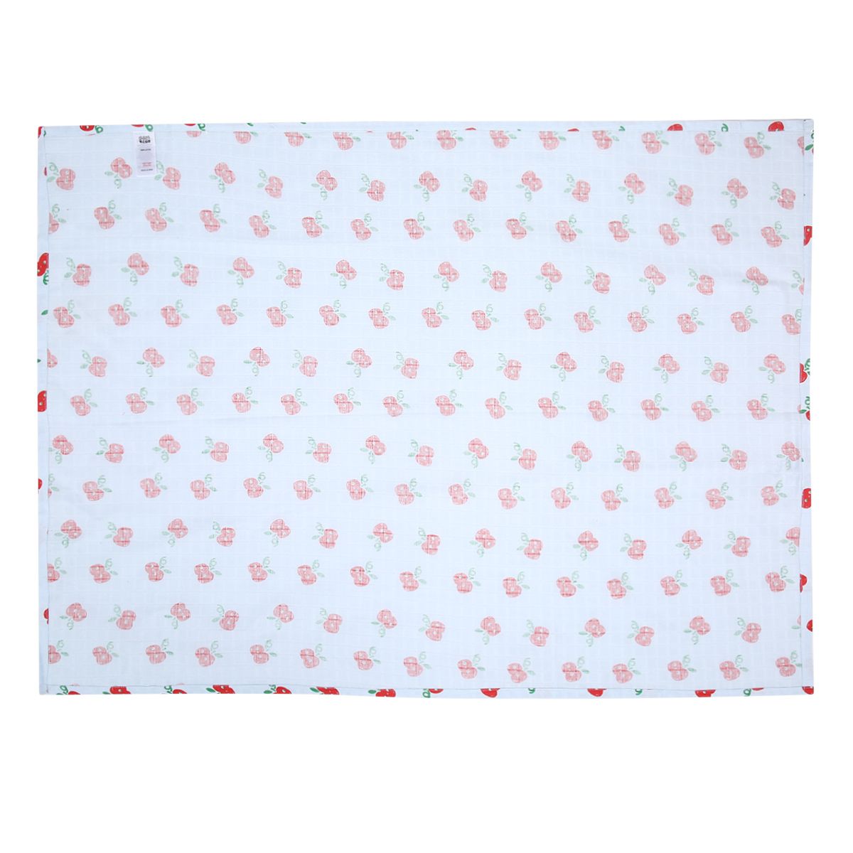 Baby Girls Apple Print Cotton Blankets Pack of 2, Multicolour