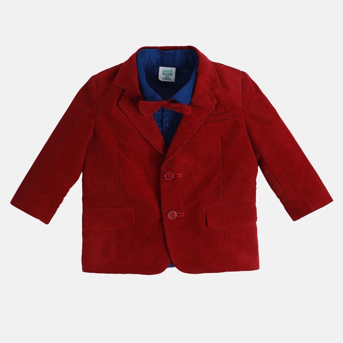 Boys Cotton Full Sleeves Solid Coordinate Set - Red