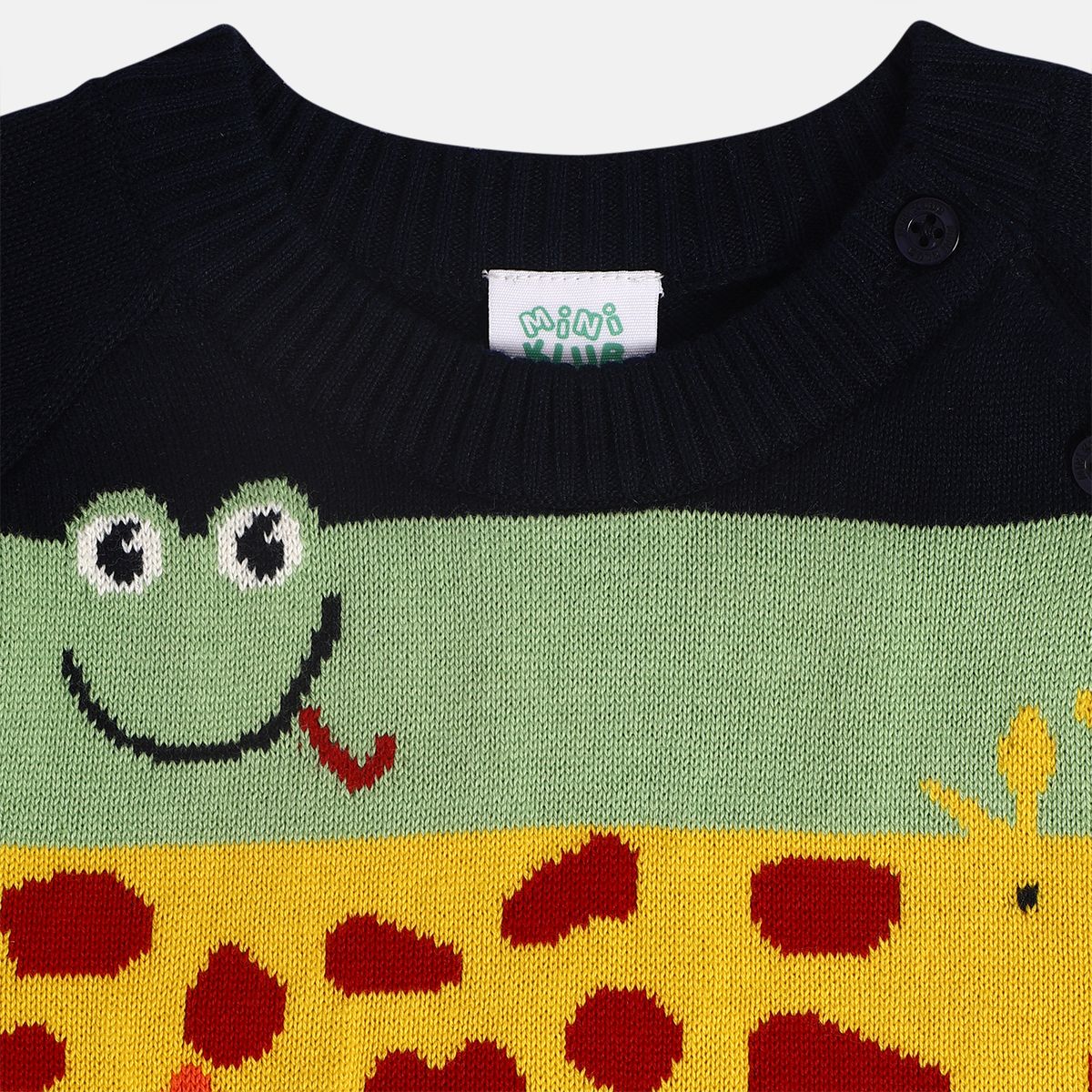 Boys Cotton Full Sleeves Self Design Sweatshirt - Blue & Red