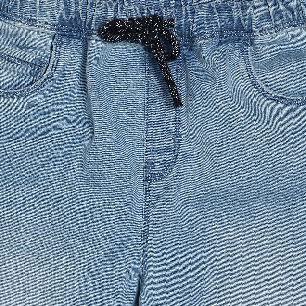 Boys Light Blue Elasticated Full Length Denim Pant