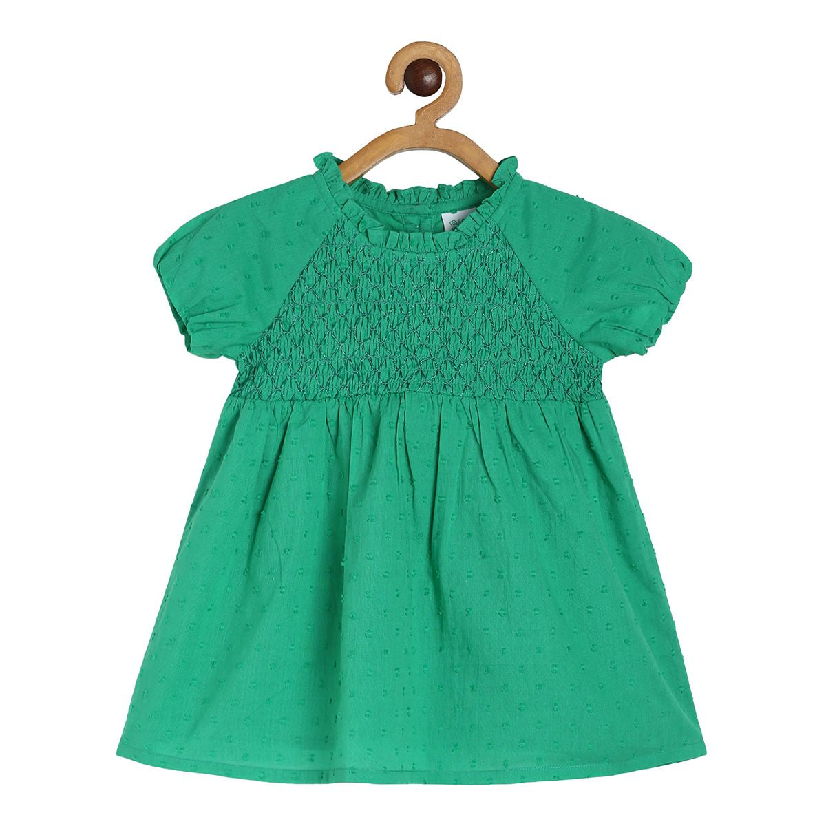 Baby Girls Smocked Dress with Solid Bloomers, Green