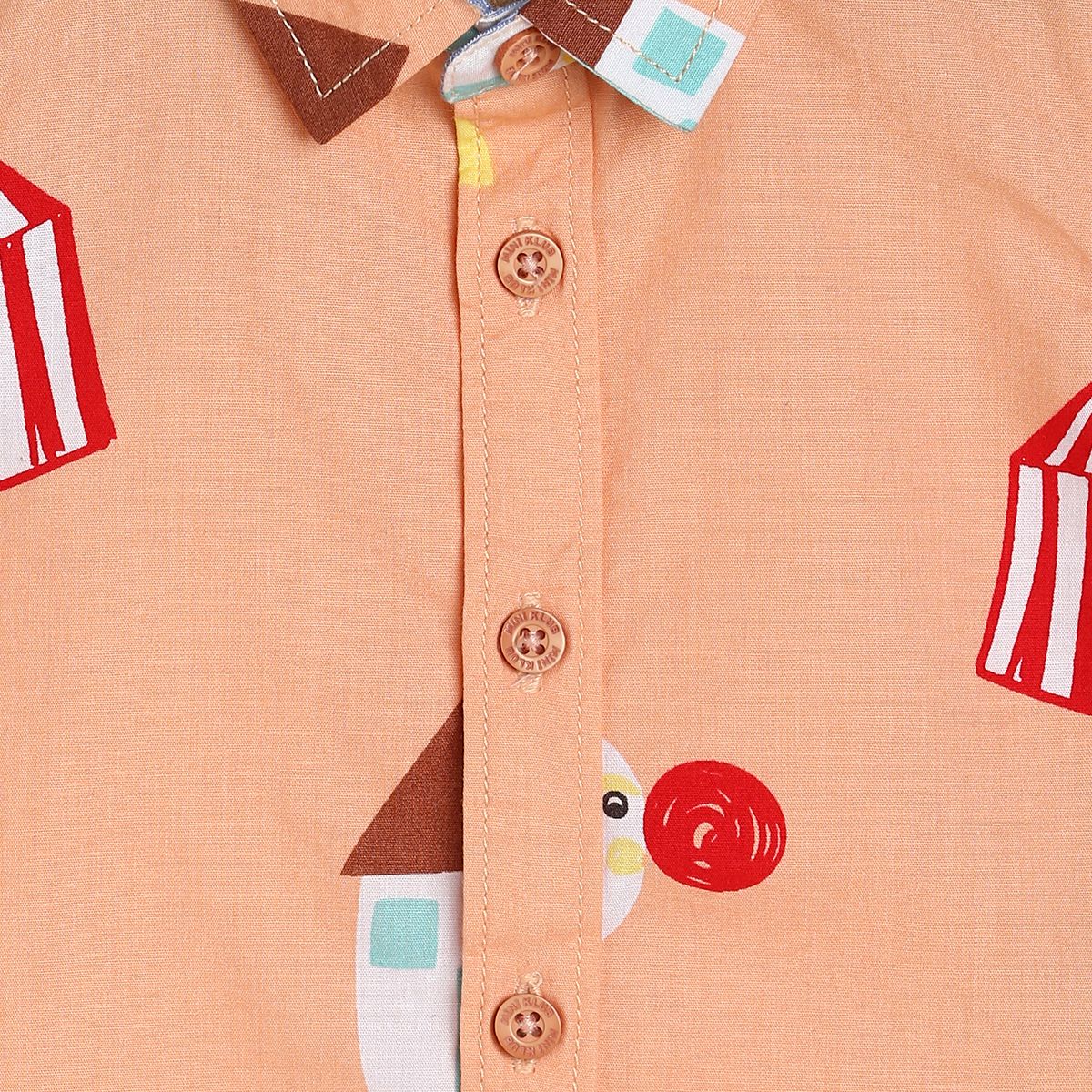 Boys Peach Pack Of 1 Shirt