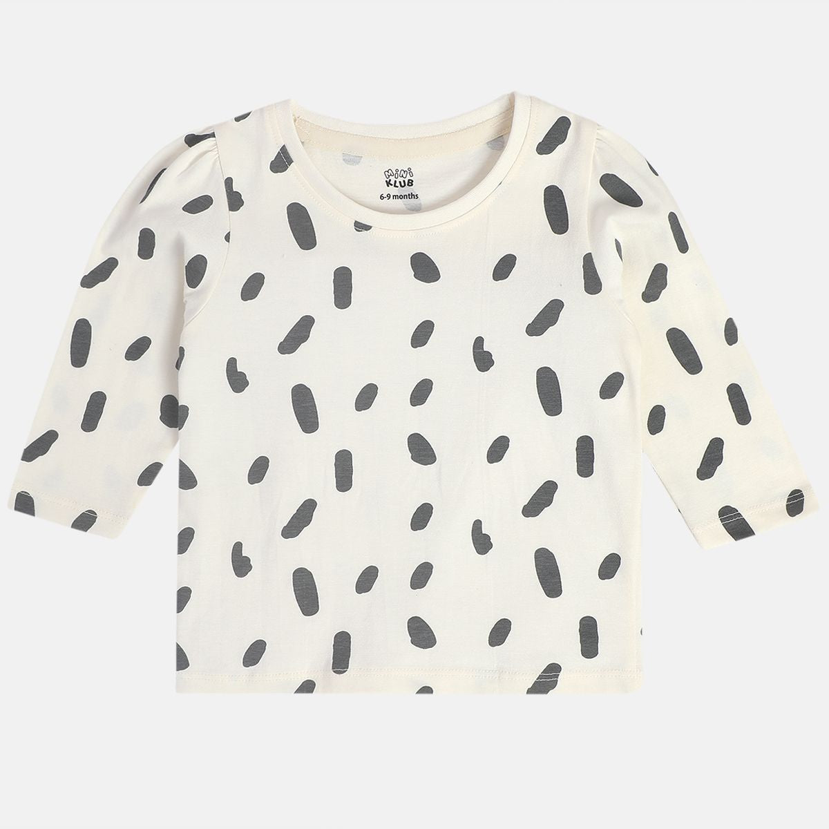 Girls Cotton Full Sleeves Animal Printed Pinny Set - White & Pink